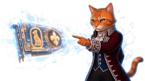 Griffe pointing at a holographic GPU